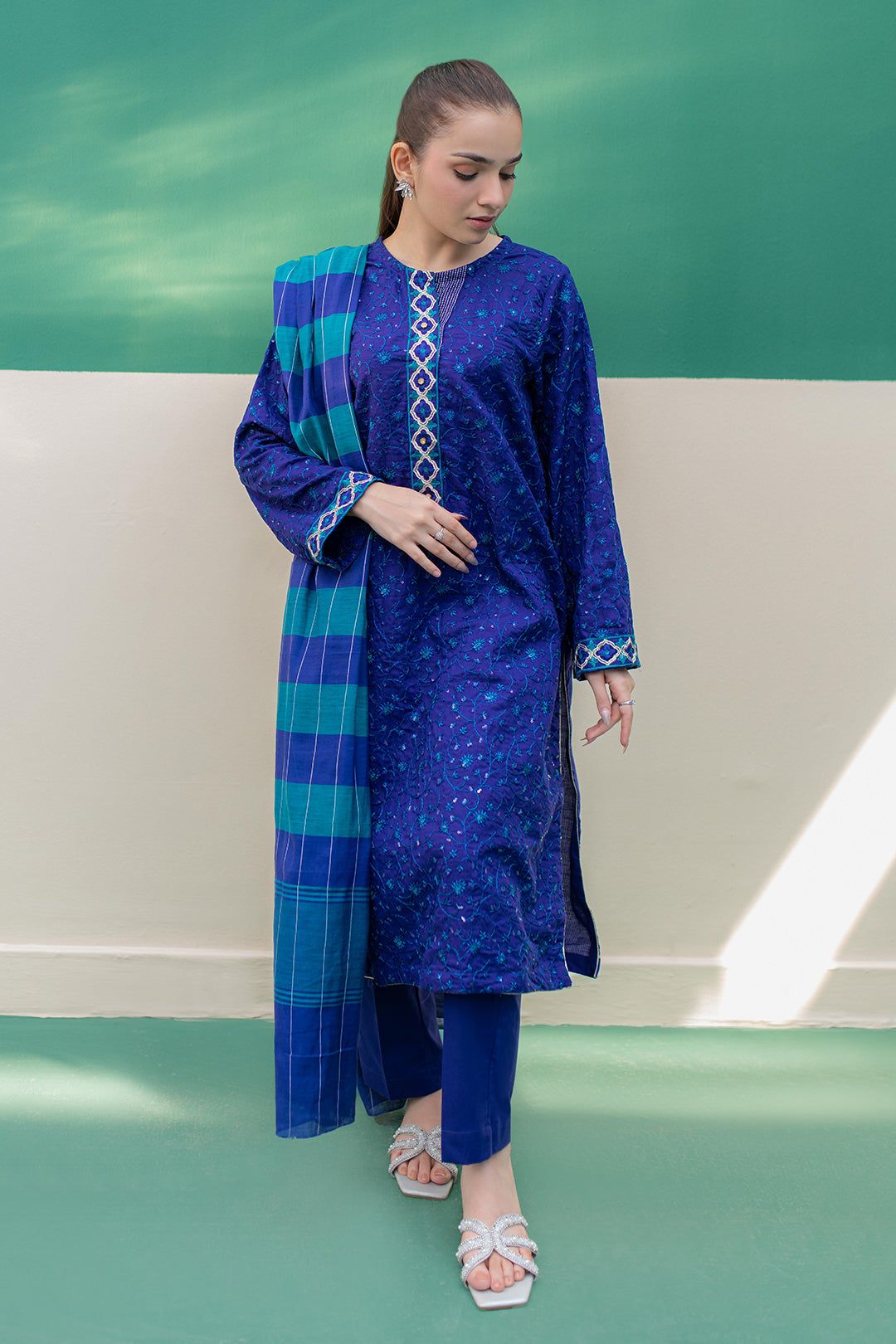 Embroidered Kurta Dupatta Trouser - 2004