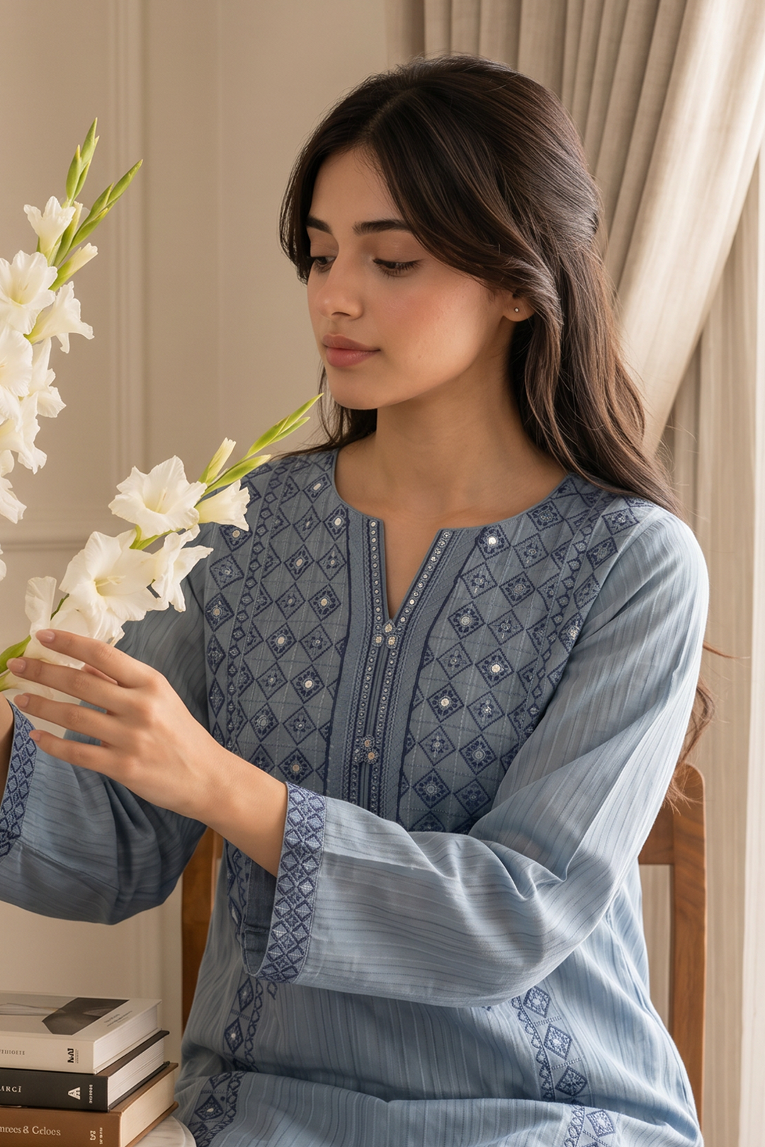 Embroidered Kurta Dupatta Trouser - 2006
