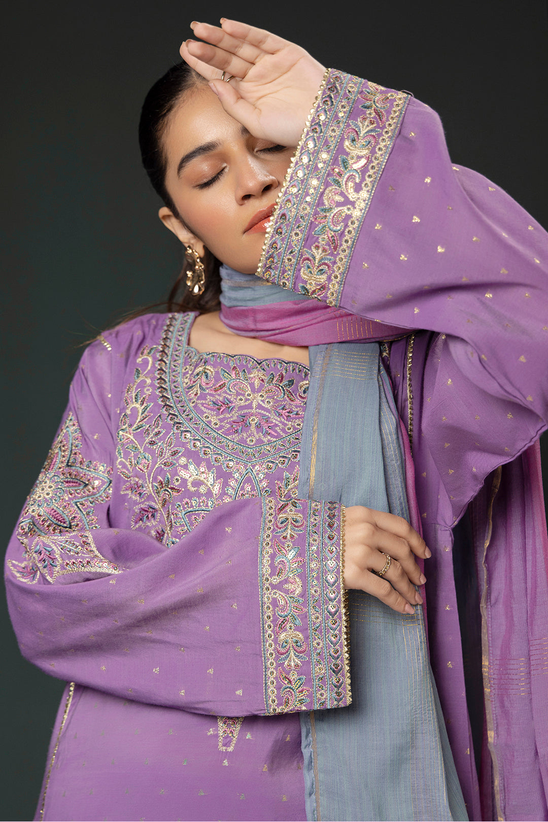 Embroidered Kurta Dupatta Trouser - 2007