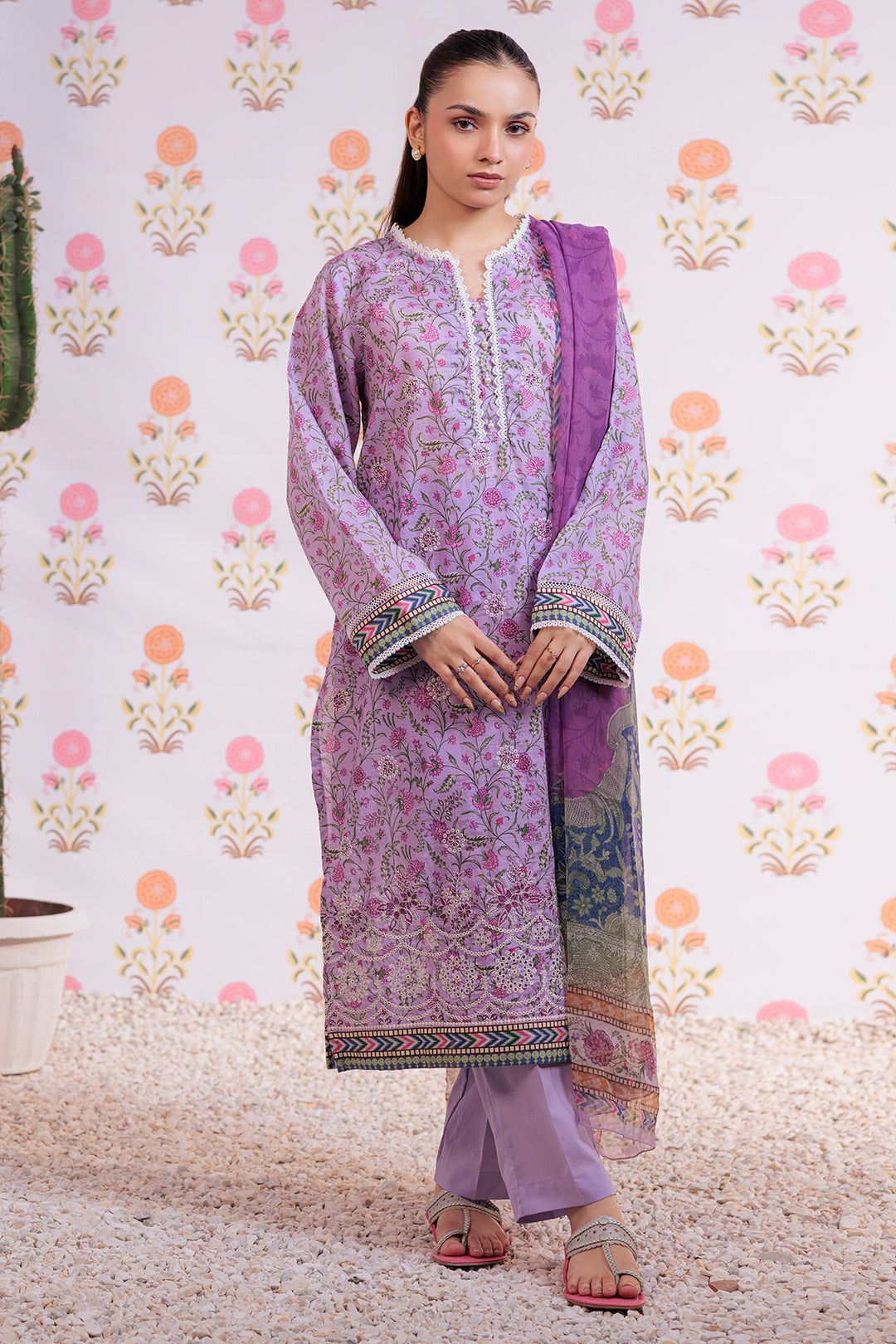 Embroidered Kurta Dupatta Trouser - 2112