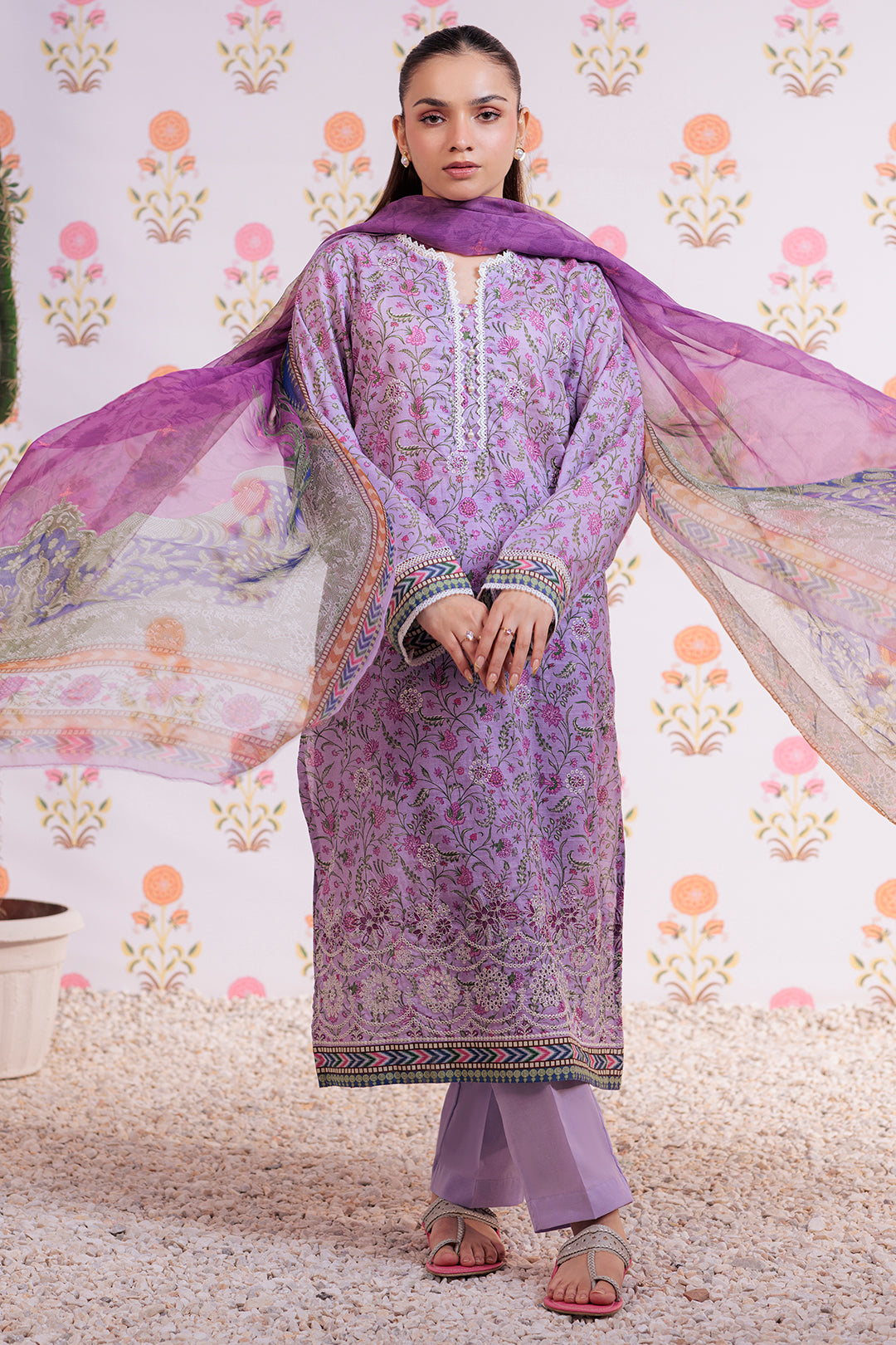 Embroidered Kurta Dupatta Trouser - 2112