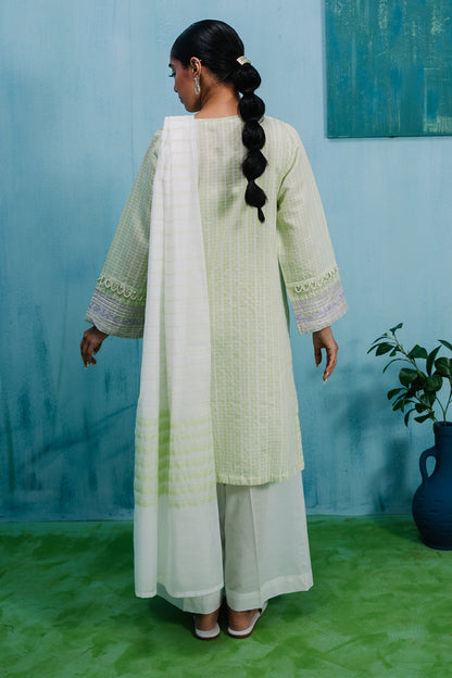 Embroidered Kurta Dupatta Trouser - 2129