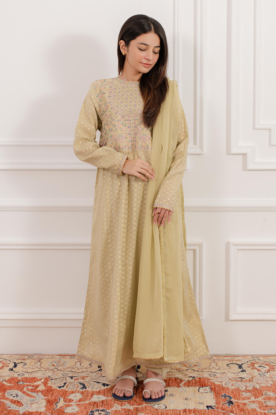 Embroidered Kurta Dupatta Trouser - 2131