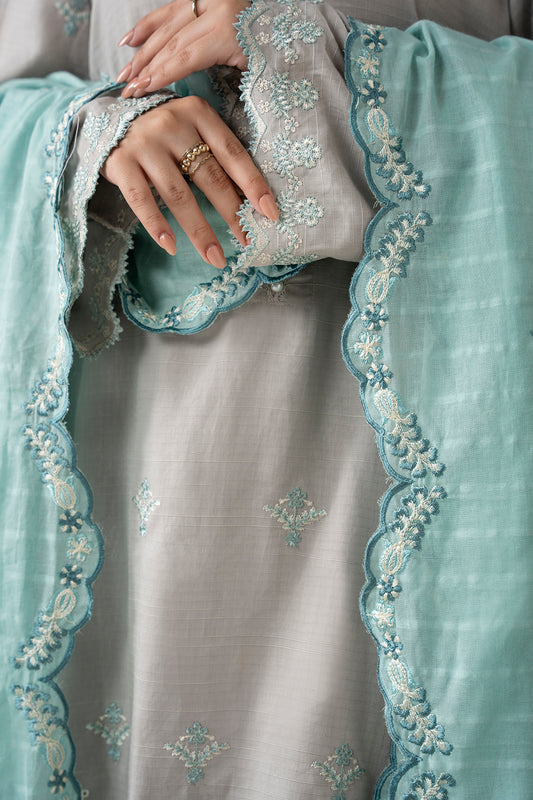 Embroidered Kurta Dupatta Trouser - 2132
