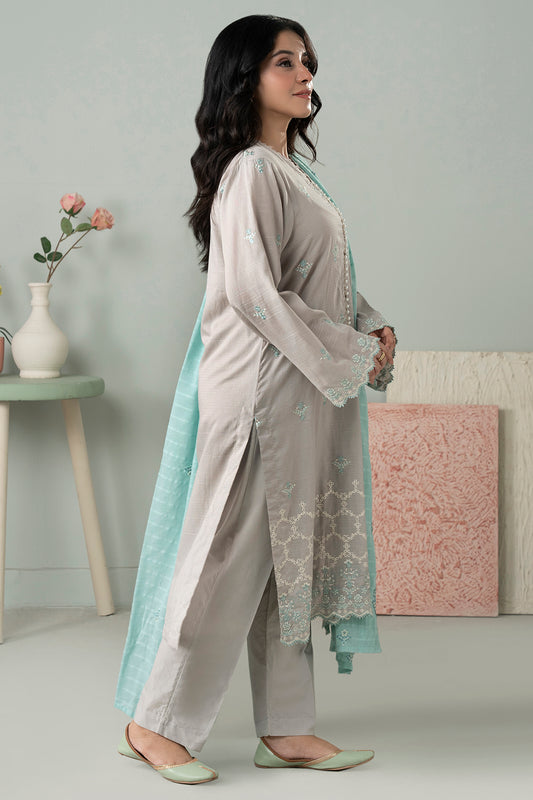 Embroidered Kurta Dupatta Trouser - 2132