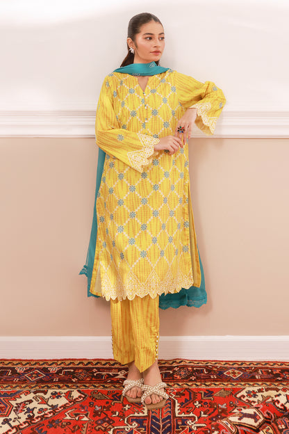 Embroidered Kurta Dupatta Trouser - 2133