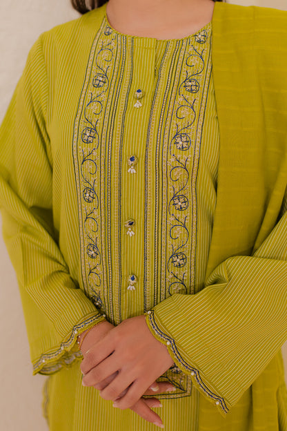 Embroidered Kurta Dupatta Trouser - 2134