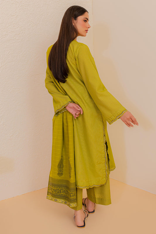 Embroidered Kurta Dupatta Trouser - 2134