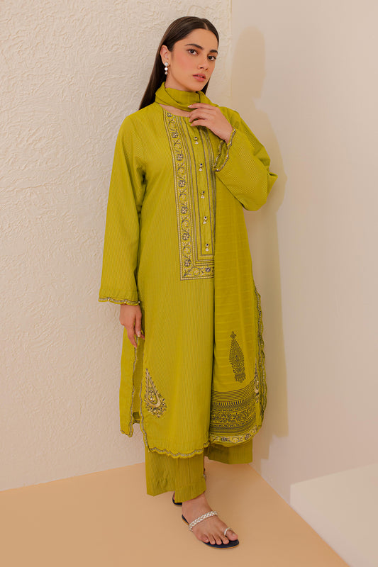 Embroidered Kurta Dupatta Trouser - 2134