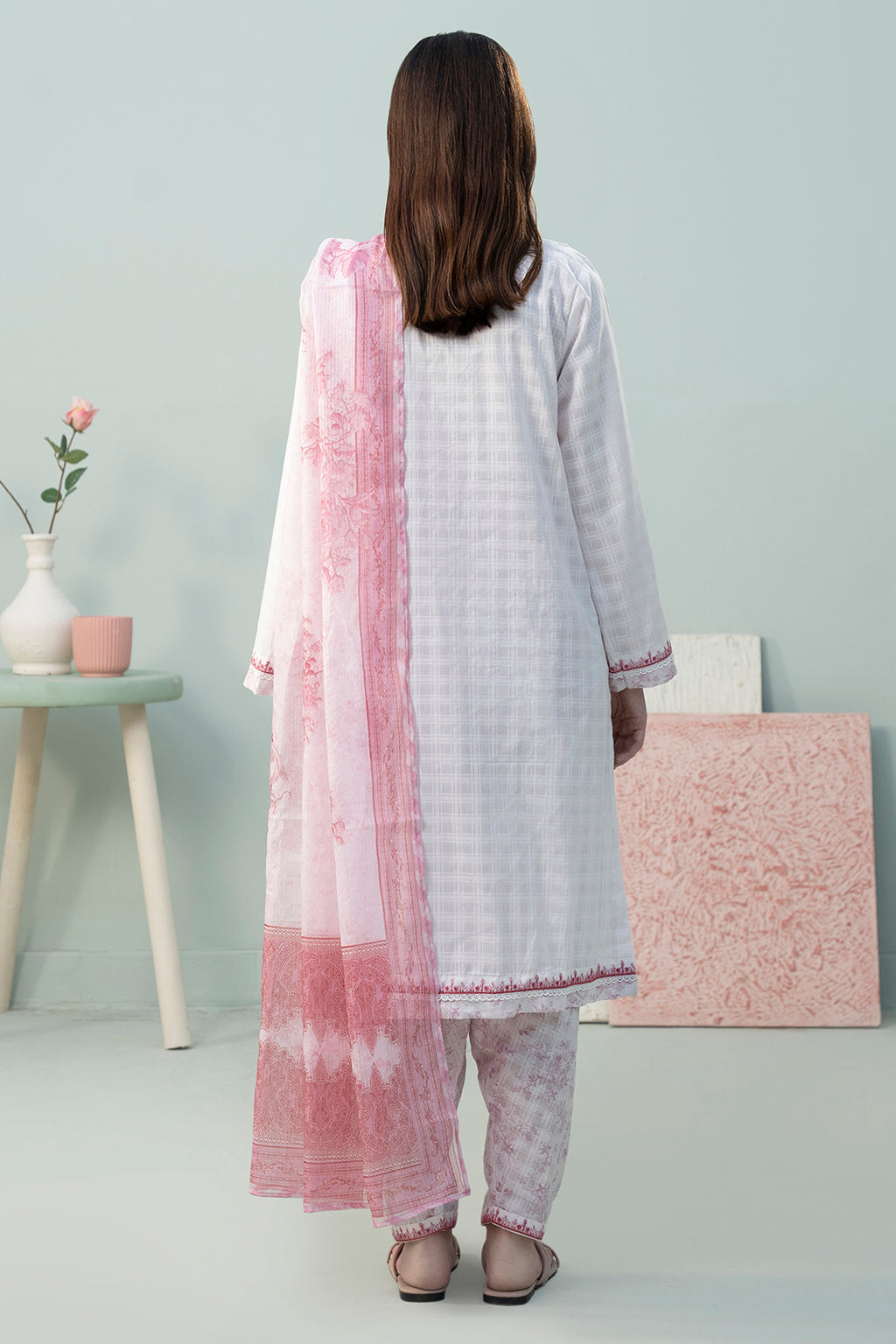 Embroidered Kurta Dupatta Trouser - 2135