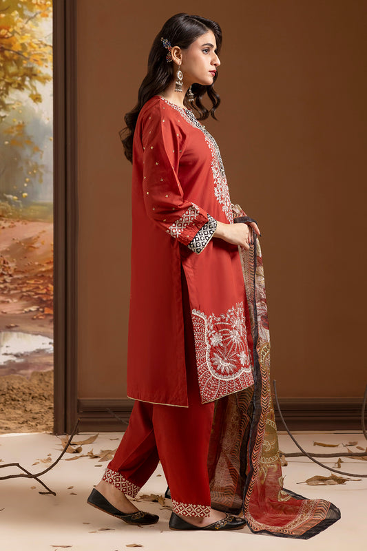 Embroidered Kurta Dupatta Trouser - 2136