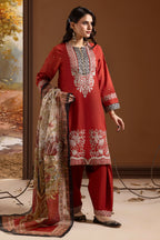 Embroidered Kurta Dupatta Trouser - 2136