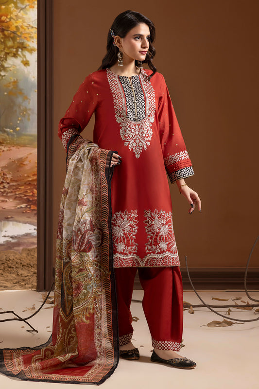 Embroidered Kurta Dupatta Trouser - 2136