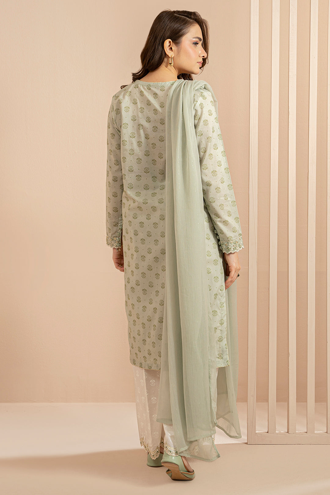 Embroidered Kurta Dupatta Trouser - 2137