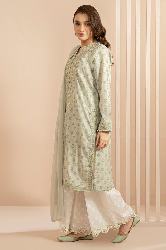 Embroidered Kurta Dupatta Trouser - 2137