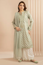 Embroidered Kurta Dupatta Trouser - 2137