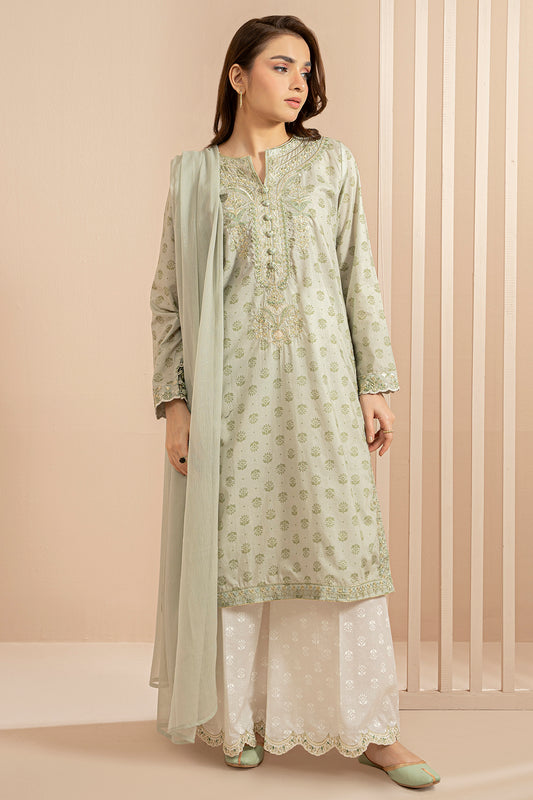 Embroidered Kurta Dupatta Trouser - 2137