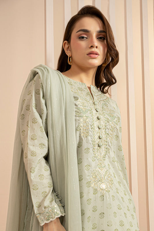 Embroidered Kurta Dupatta Trouser - 2137