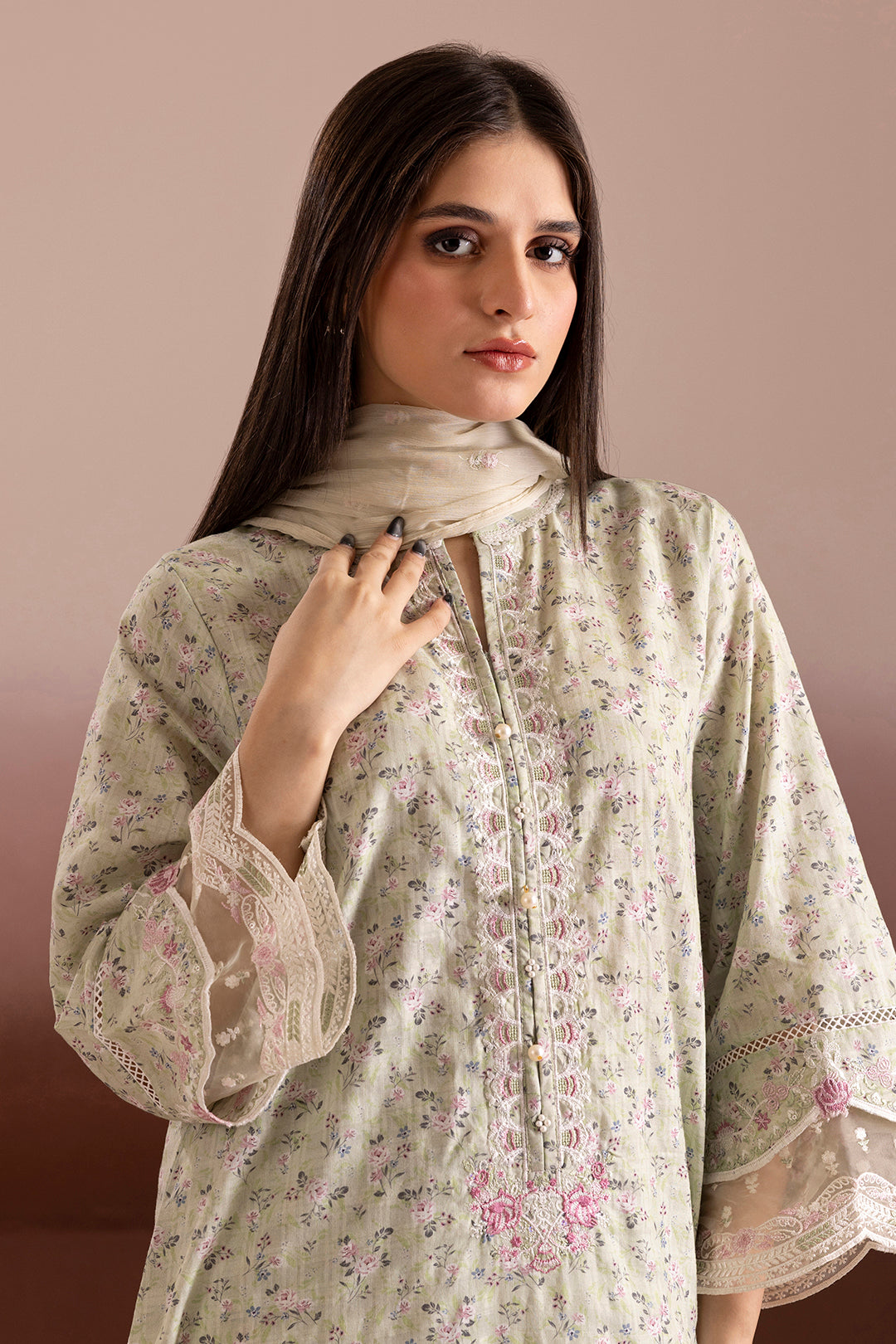 Embroidered Kurta Dupatta Trouser - 2267