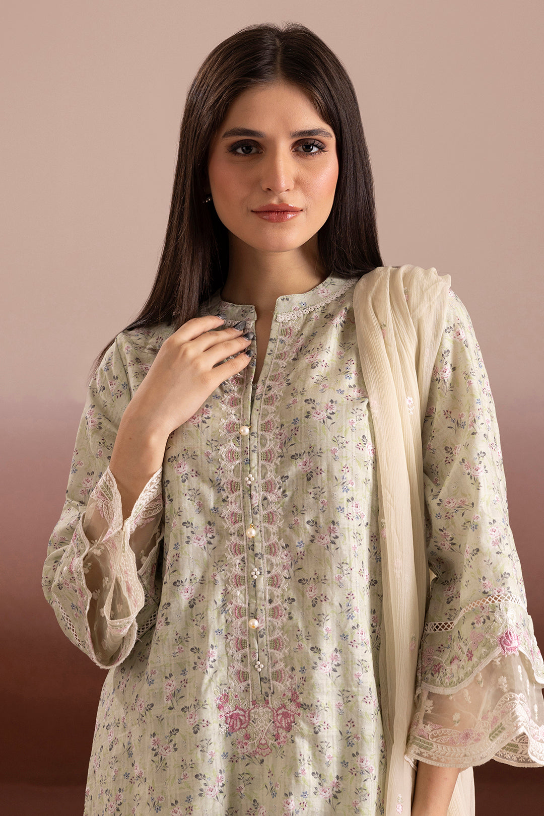 Embroidered Kurta Dupatta Trouser - 2267