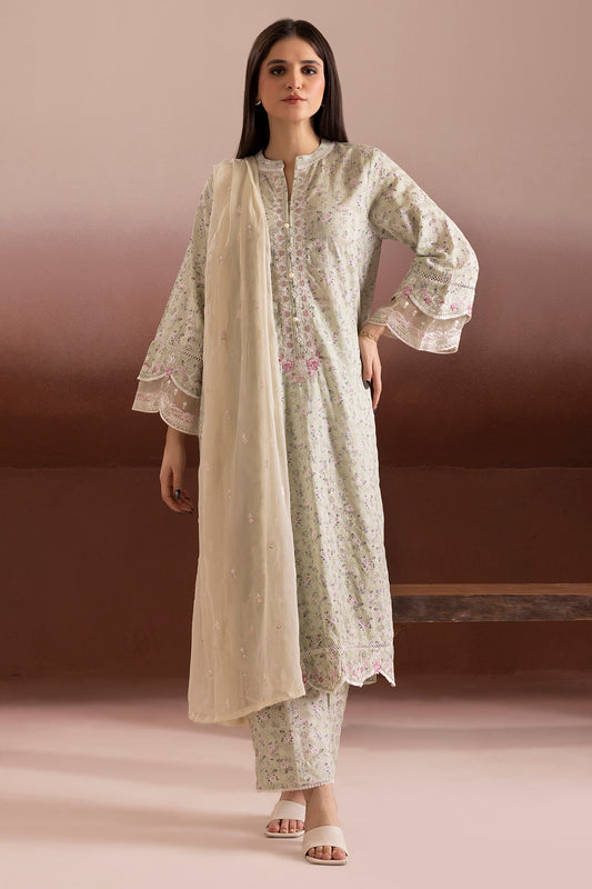 Embroidered Kurta Dupatta Trouser - 2267