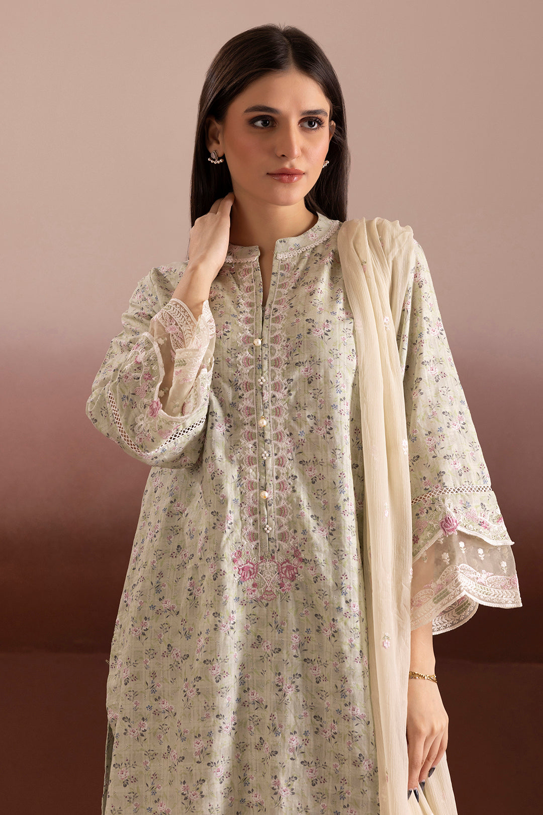 Embroidered Kurta Dupatta Trouser - 2267