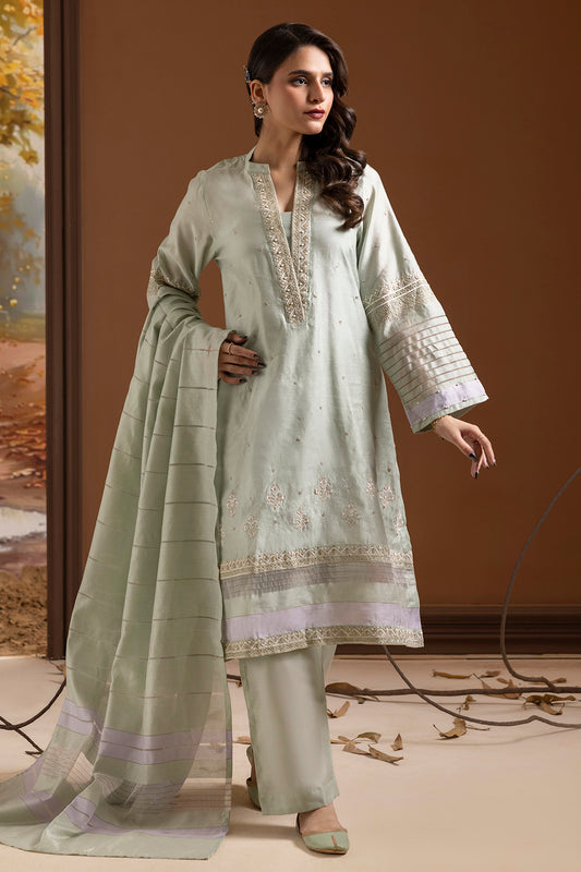 Embroidered Kurta Dupatta Trouser - 2505