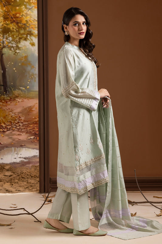 Embroidered Kurta Dupatta Trouser - 2505
