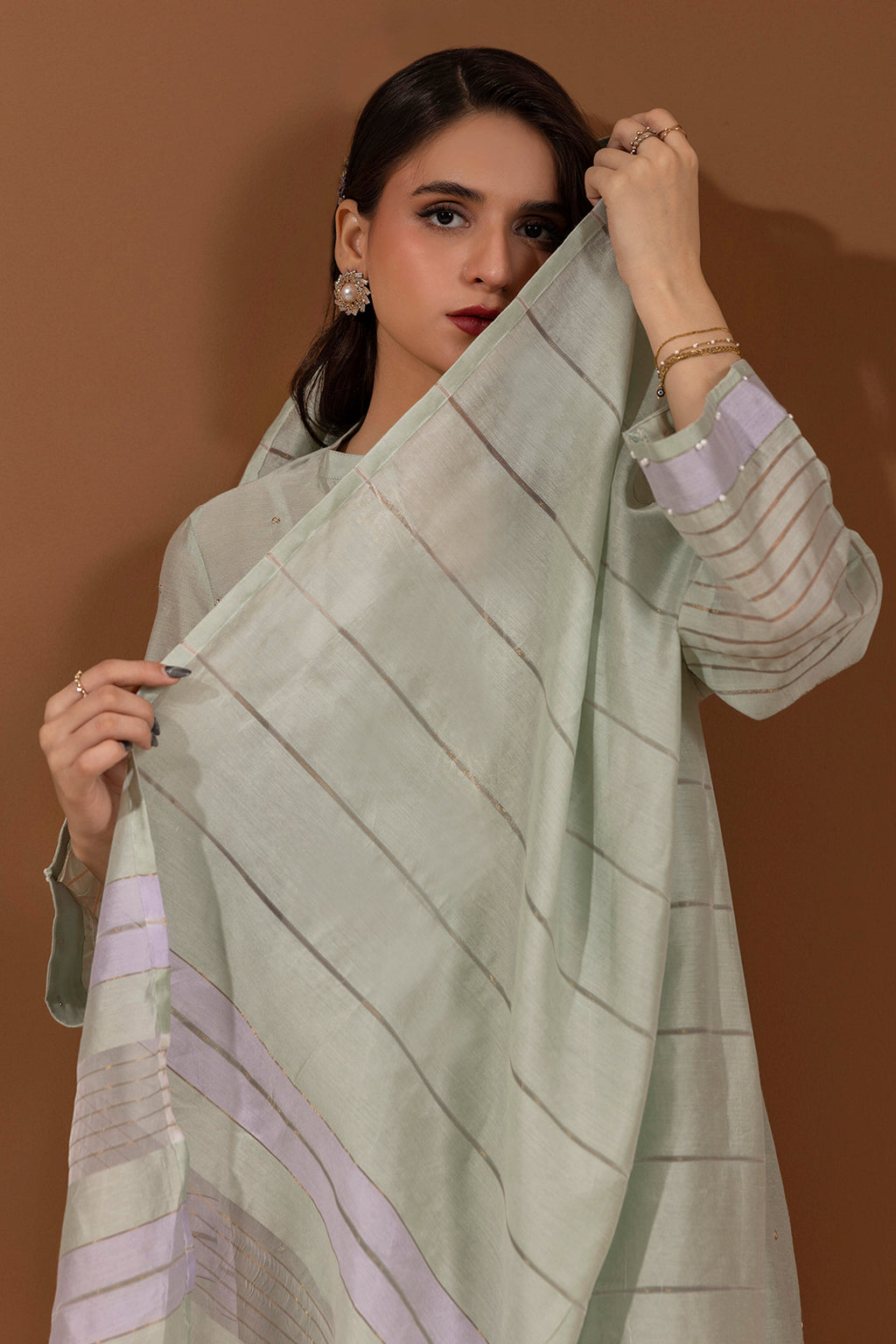 Embroidered Kurta Dupatta Trouser - 2505