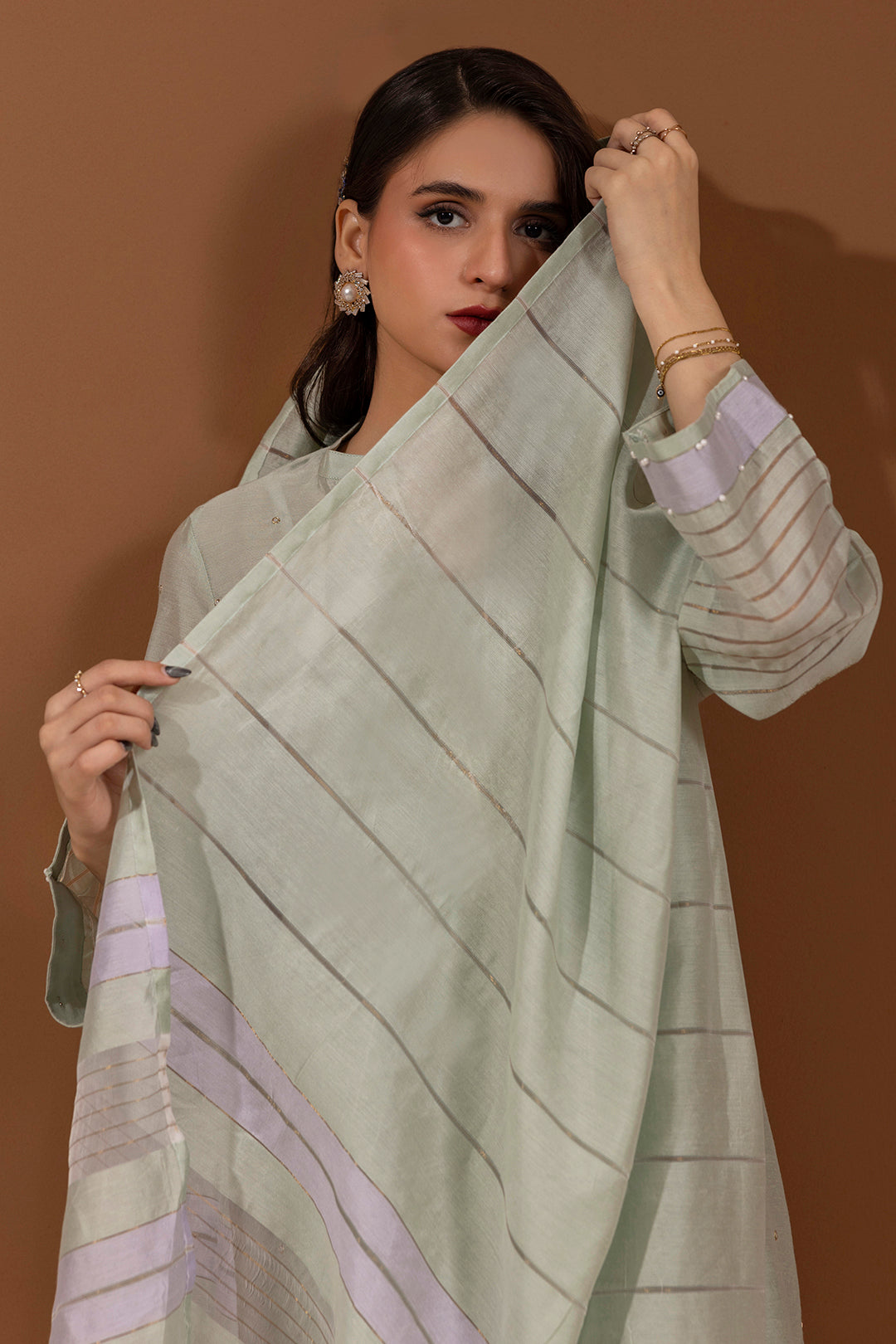 Embroidered Kurta Dupatta Trouser - 2505