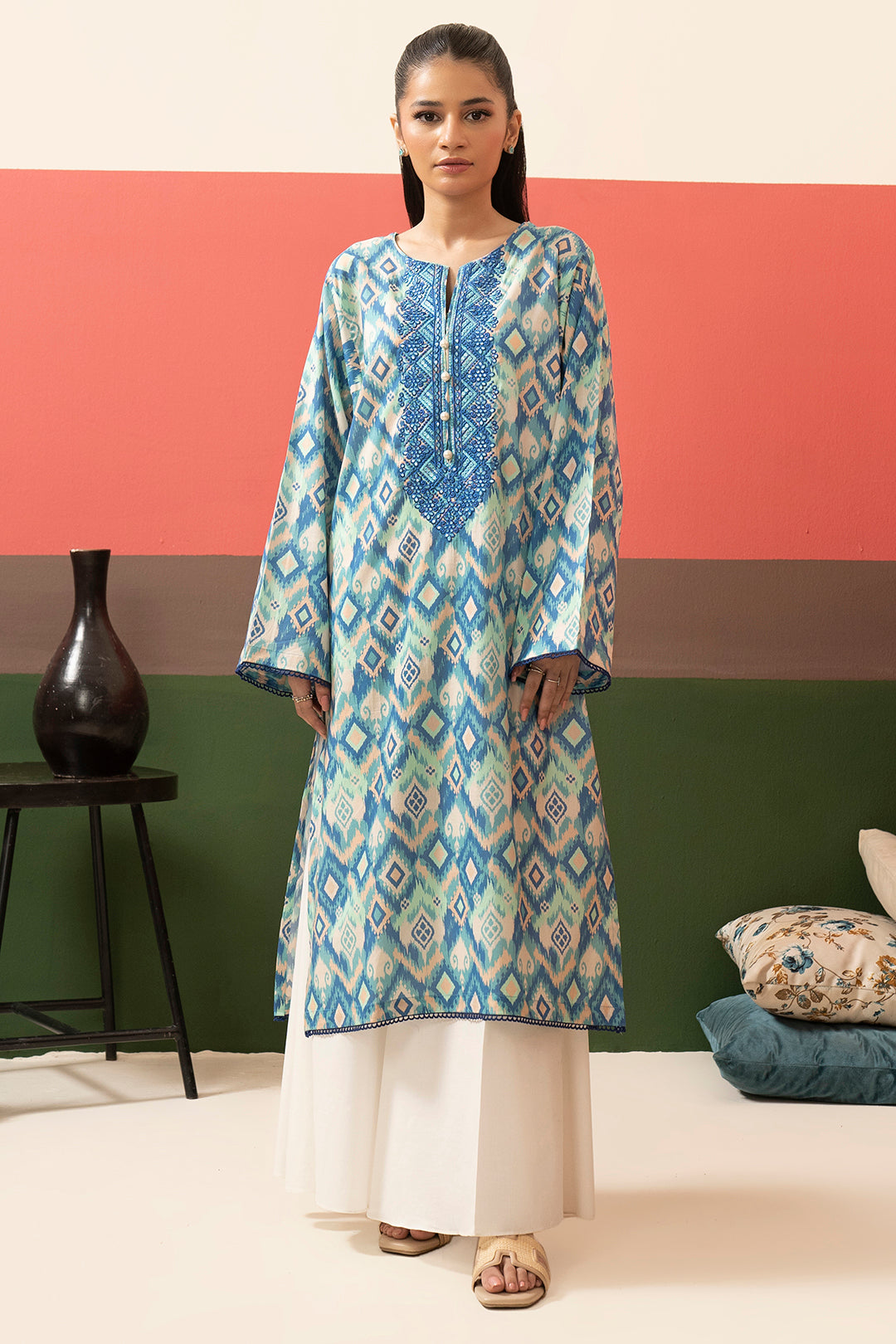 Embroidered Kurta - 1736