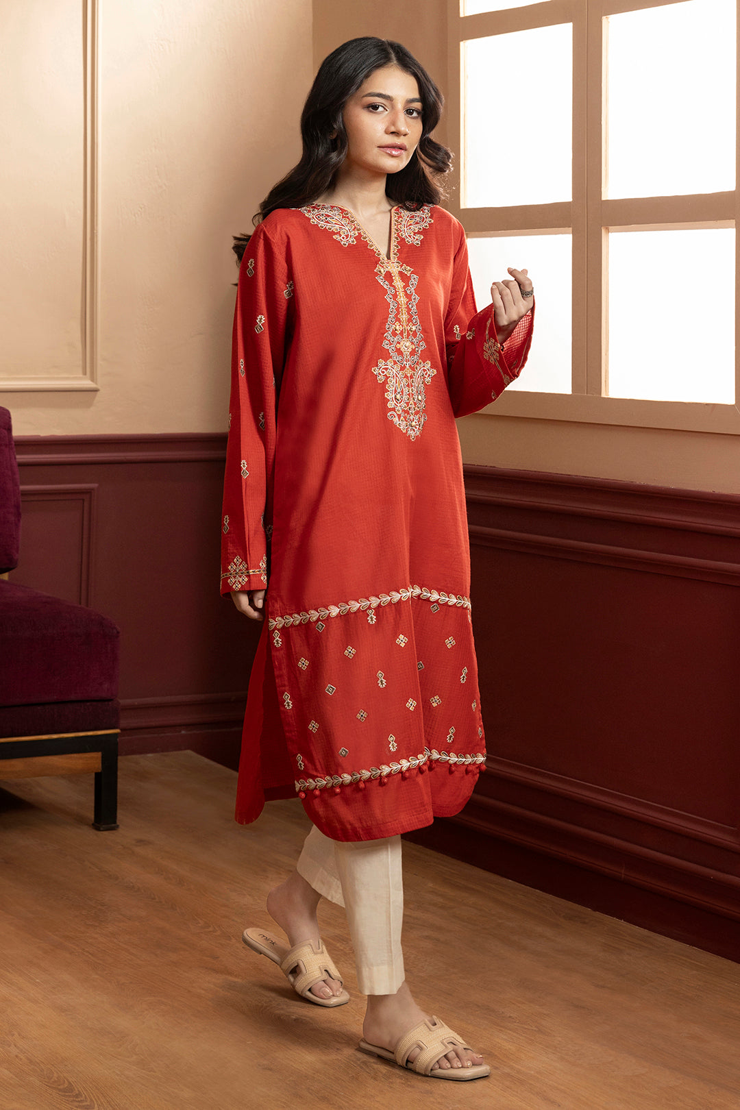 Embroidered Kurta - 2623