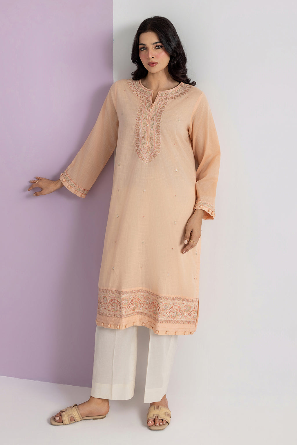 Embroidered Kurta - 2656