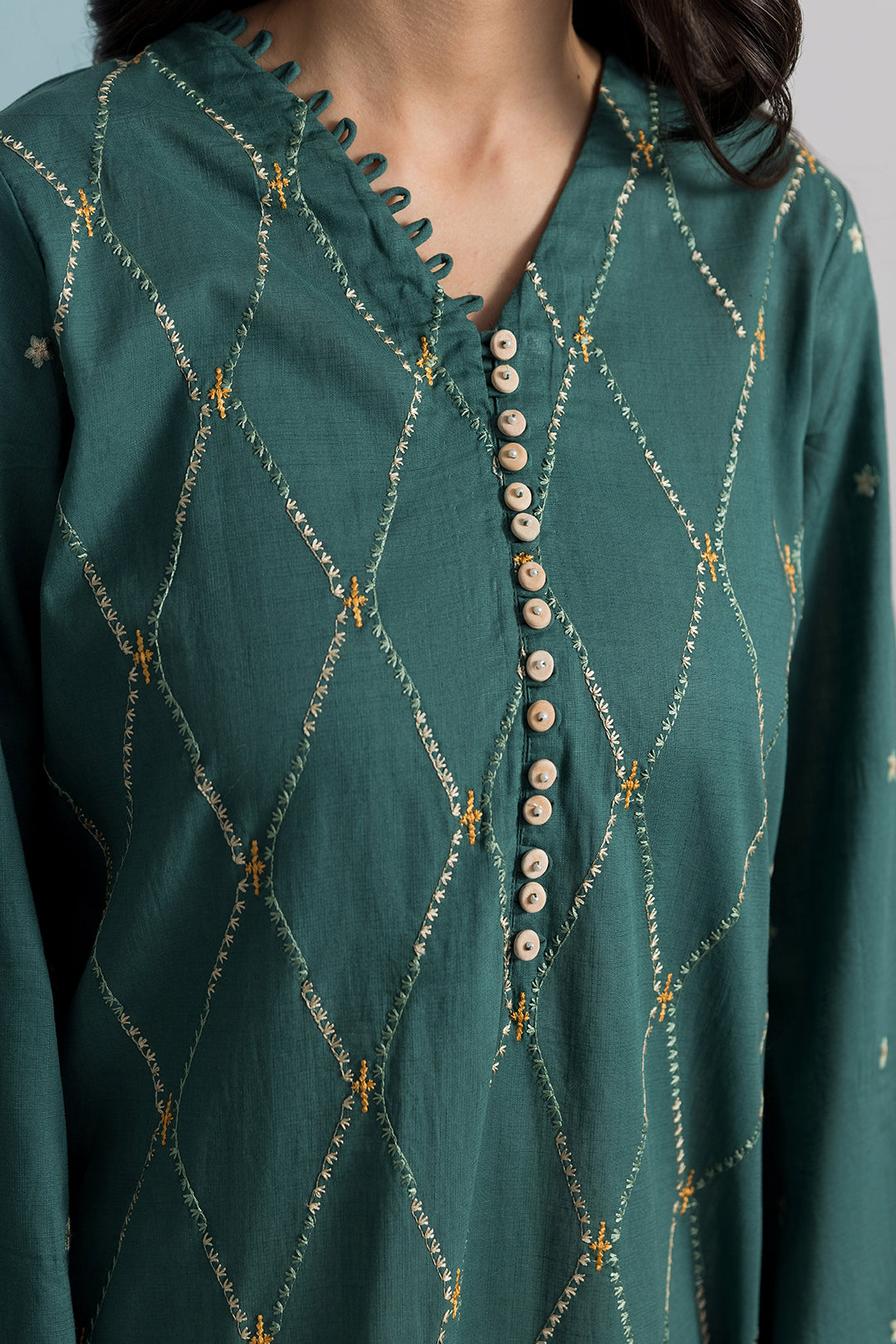 Embroidered Kurta - 2676