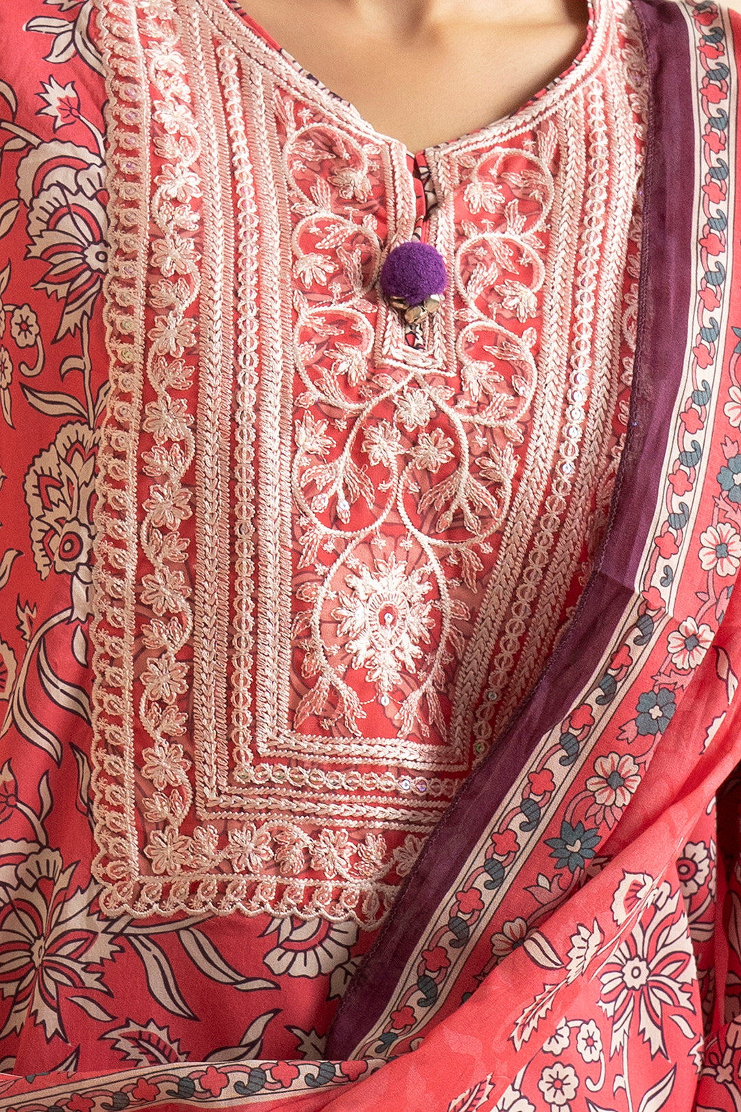 Embroidered Kurta Dupatta - 1476