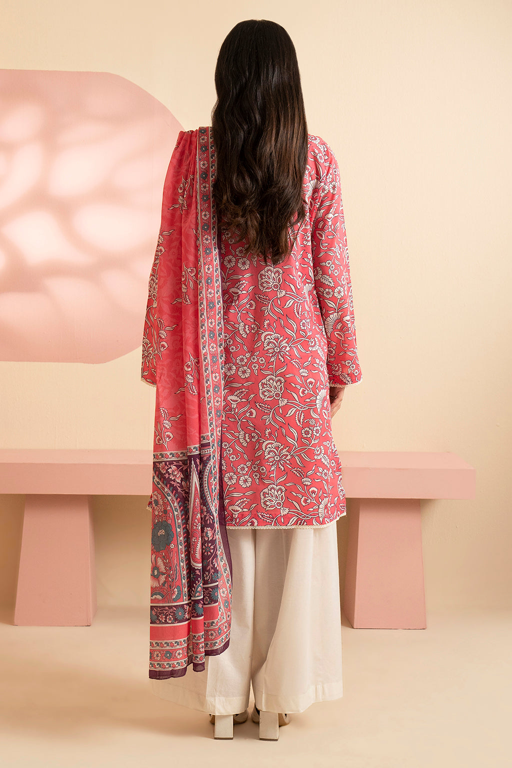 Embroidered Kurta Dupatta - 1476