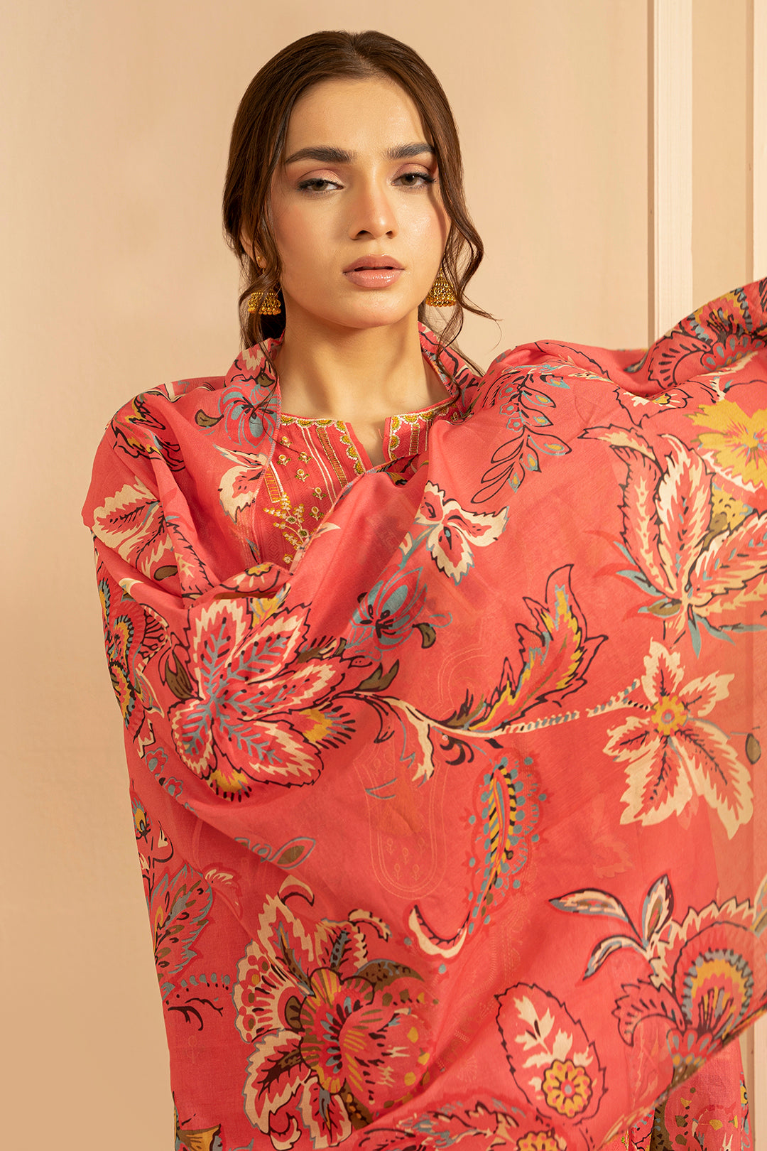 Embroidered Kurta Dupatta - 1477