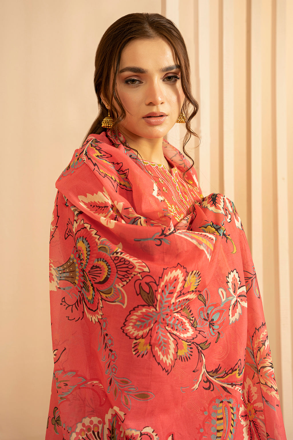 Embroidered Kurta Dupatta - 1477