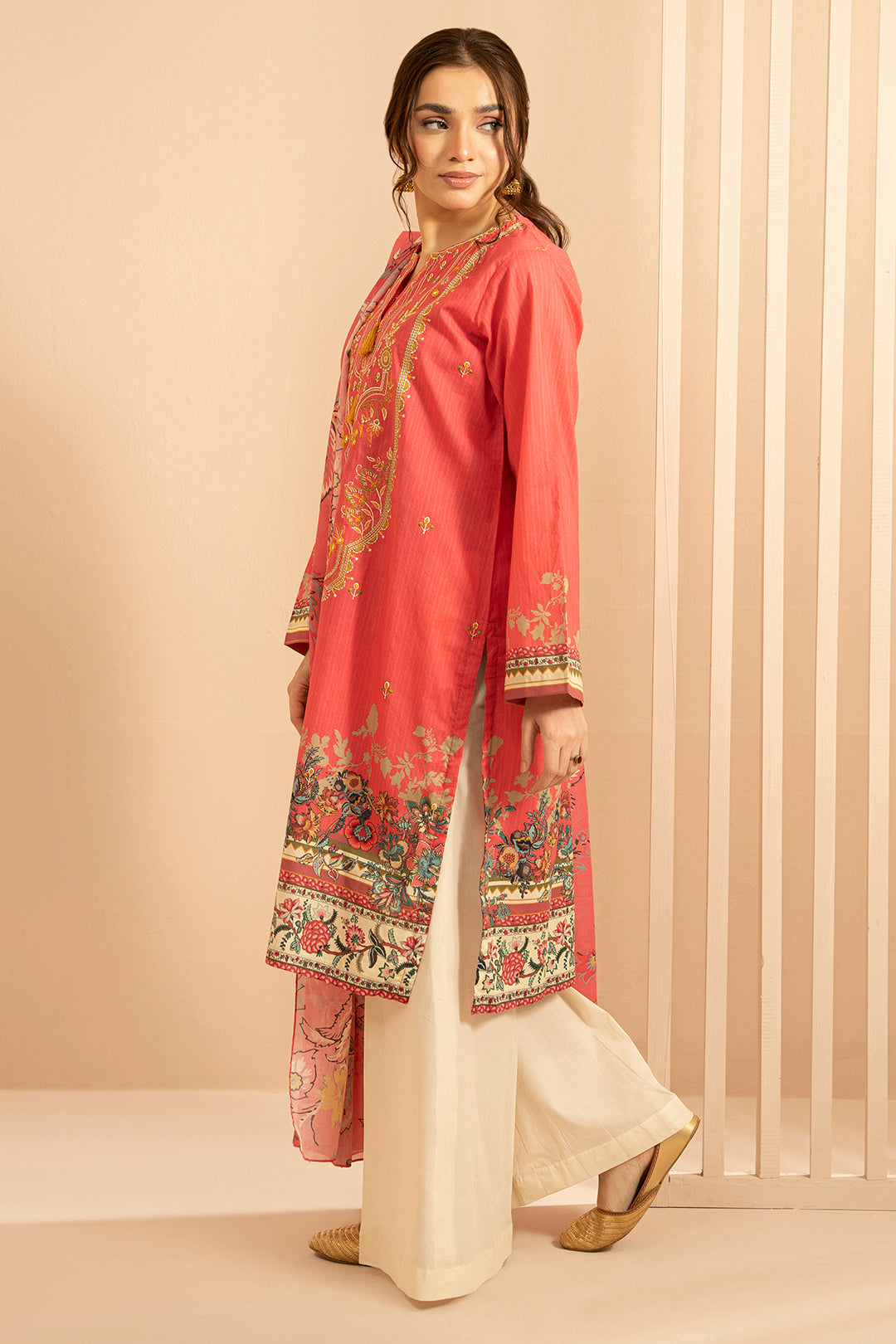 Embroidered Kurta Dupatta - 1477