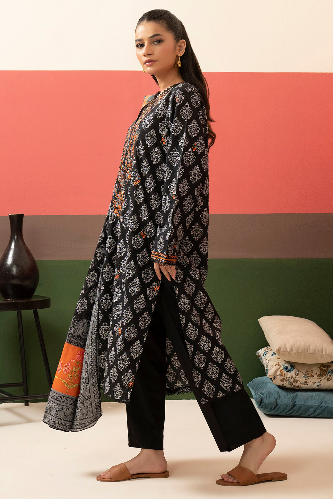 Embroidered Kurta Dupatta - 1506