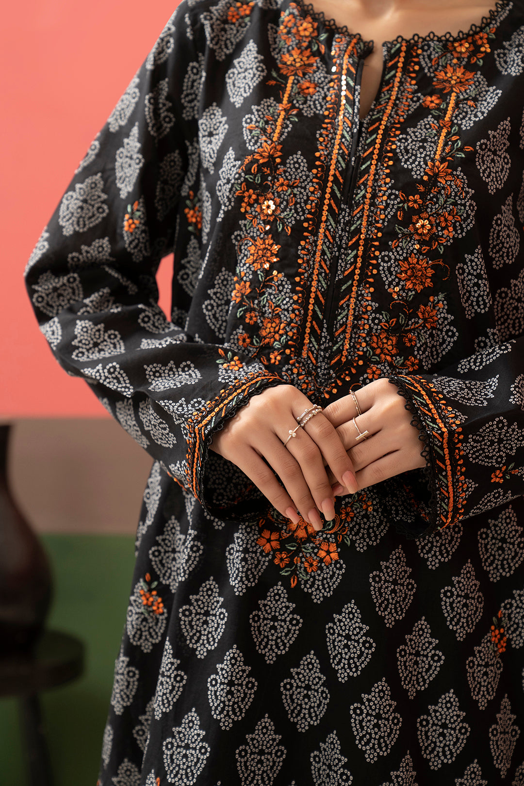 Embroidered Kurta Dupatta - 1506