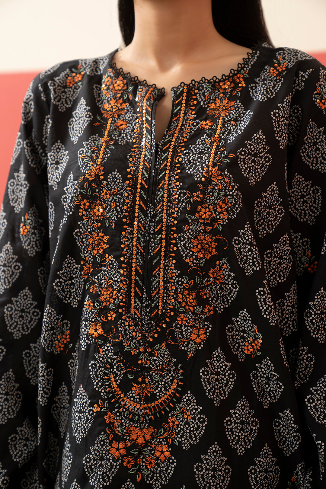 Embroidered Kurta Dupatta - 1506