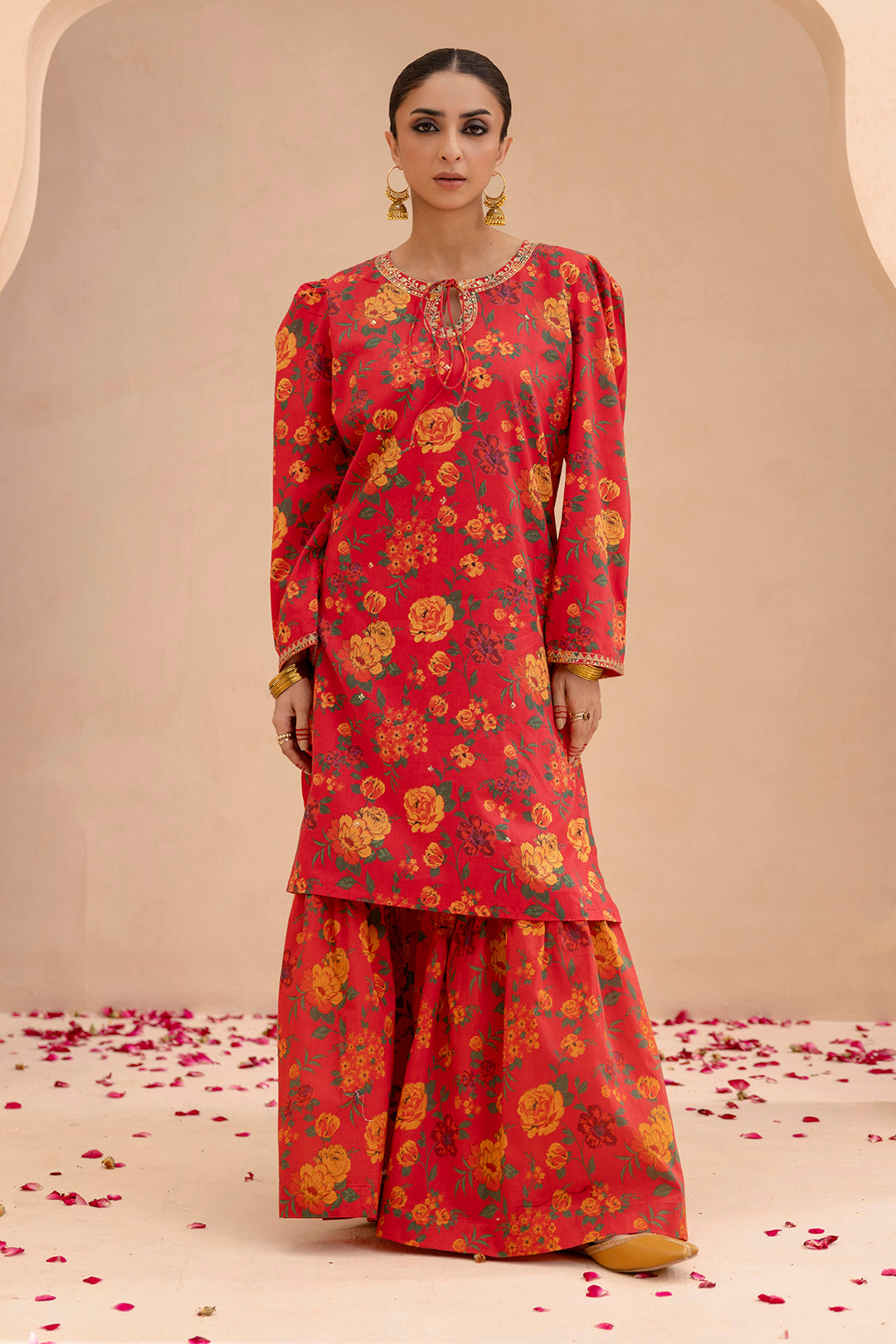 Embroidered Gharara Suit - 1512