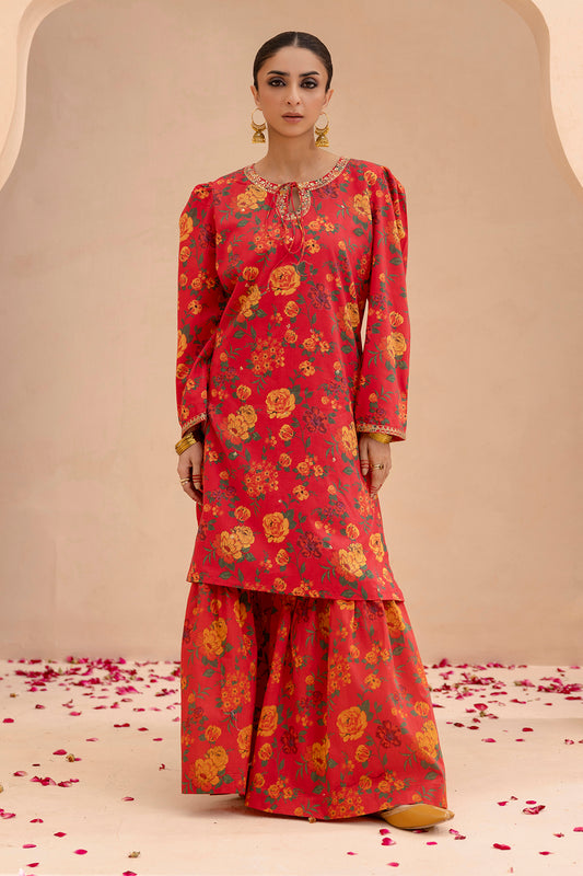 Embroidered Gharara Suit - 1512