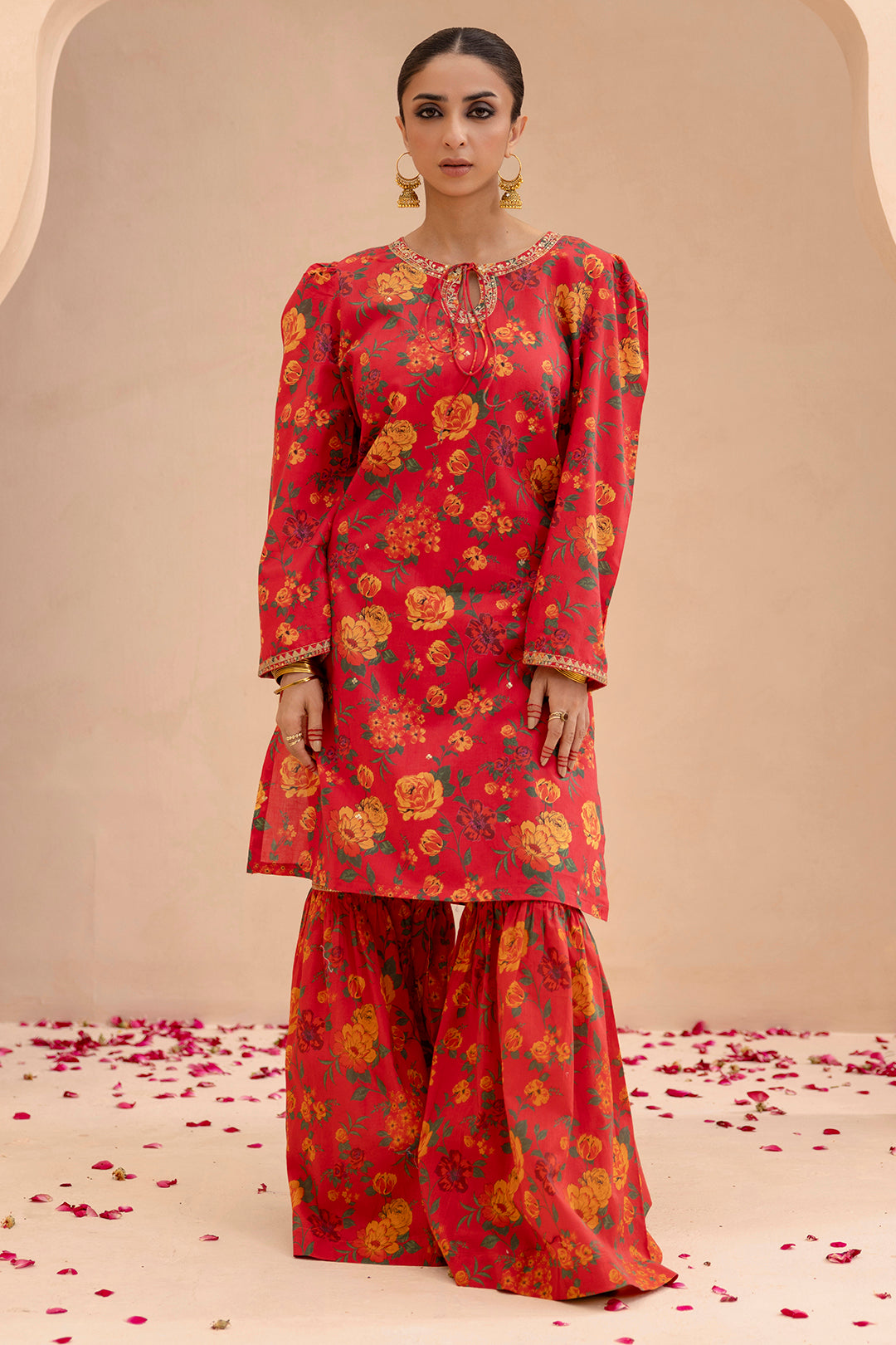 Embroidered Gharara Suit - 1512