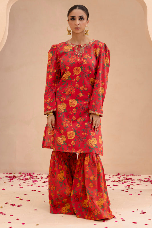 Embroidered Gharara Suit - 1512