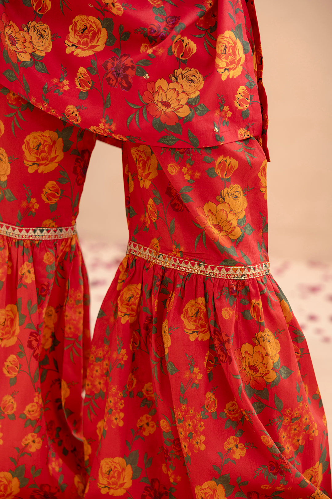 Embroidered Gharara Suit - 1512