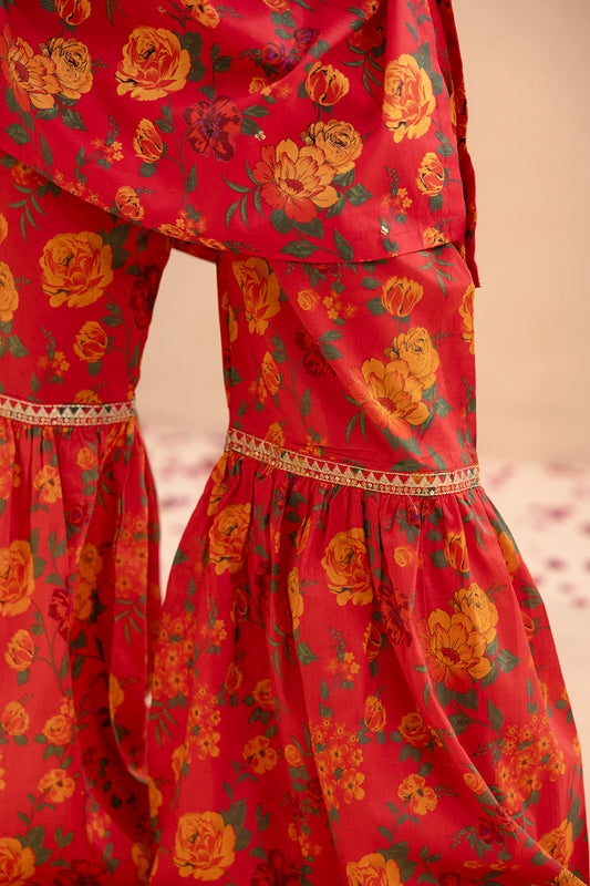 Embroidered Gharara Suit - 1512