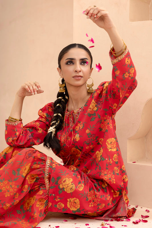 Embroidered Gharara Suit - 1512