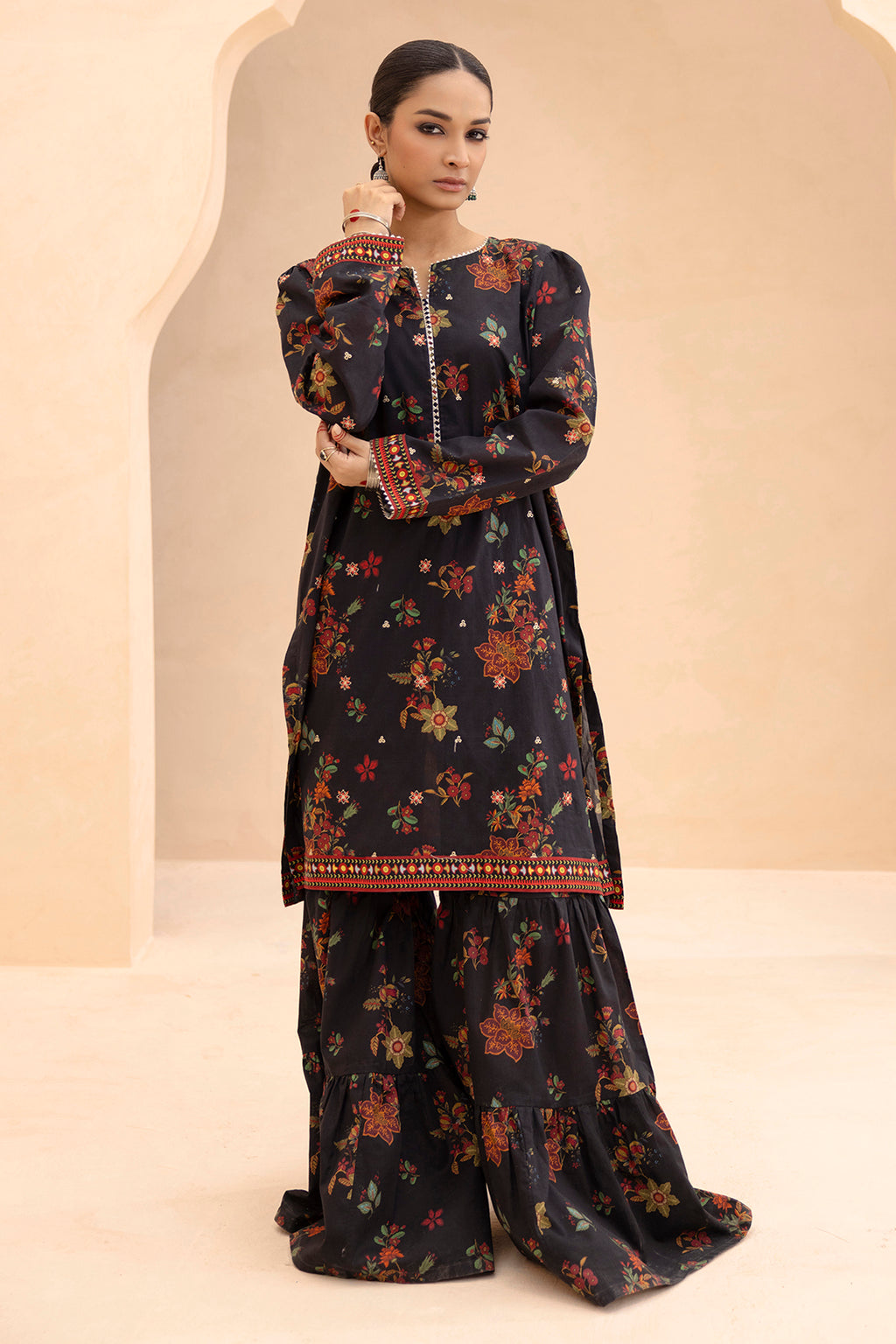 Embroidered Gharara Suit - 1514
